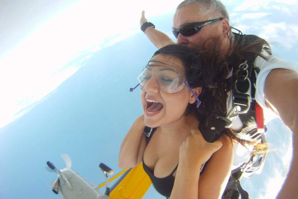 Women takes the leap from Chattanooga Skydiving Company airplane