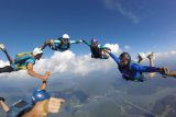 Fun jumpers in free fall at Chattanooga Skydiving