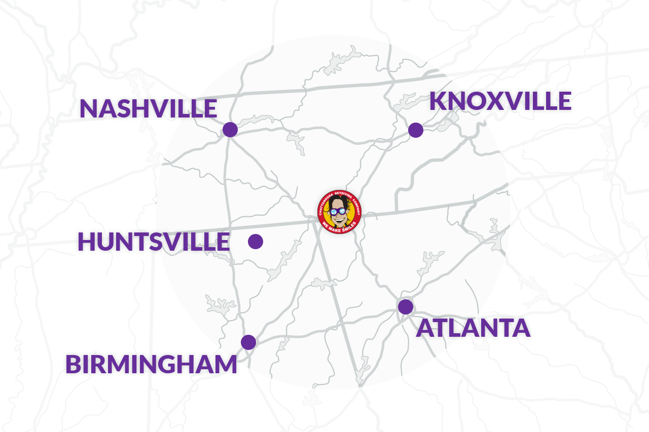 Chattanooga Skydiving Company area map